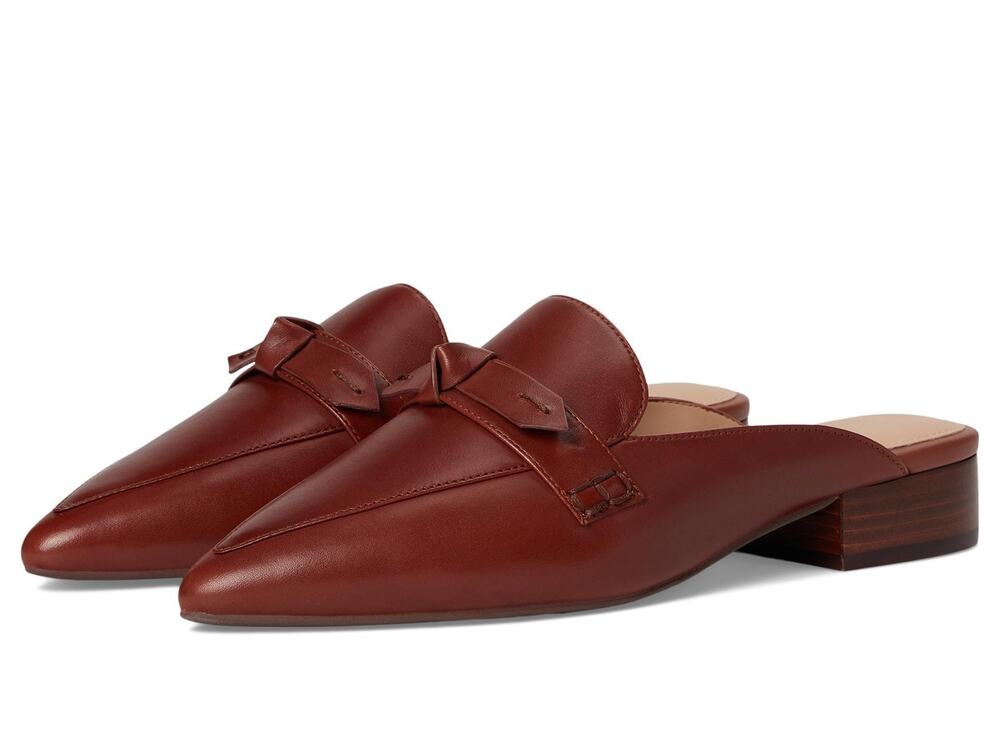 COLE HAAN WOMENS PIPER BOW MULE, DARK CUOIO LEATHER, 9.5-B US